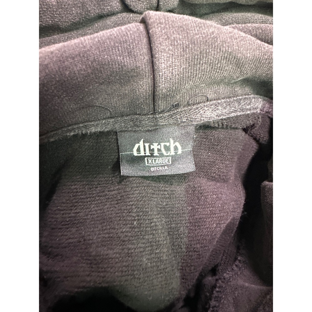 Ditch LA Vintage Patch Hoodie Coal Grey Mineral Wash PPA5 XL Mens Streetwear - Picture 4 of 6